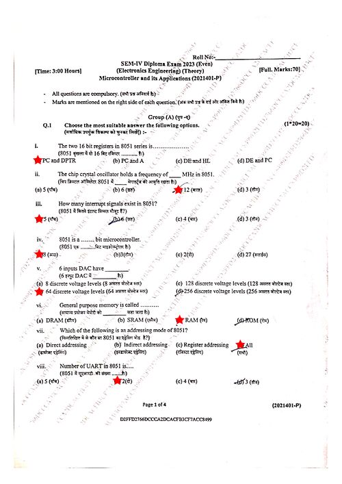 Preview of Micro 2023 (even) - Electronics Engineering